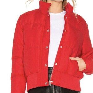 Revolve Superdown Jacket Size XS Crop Puffer Red Full Zip Lined Winter Maribel